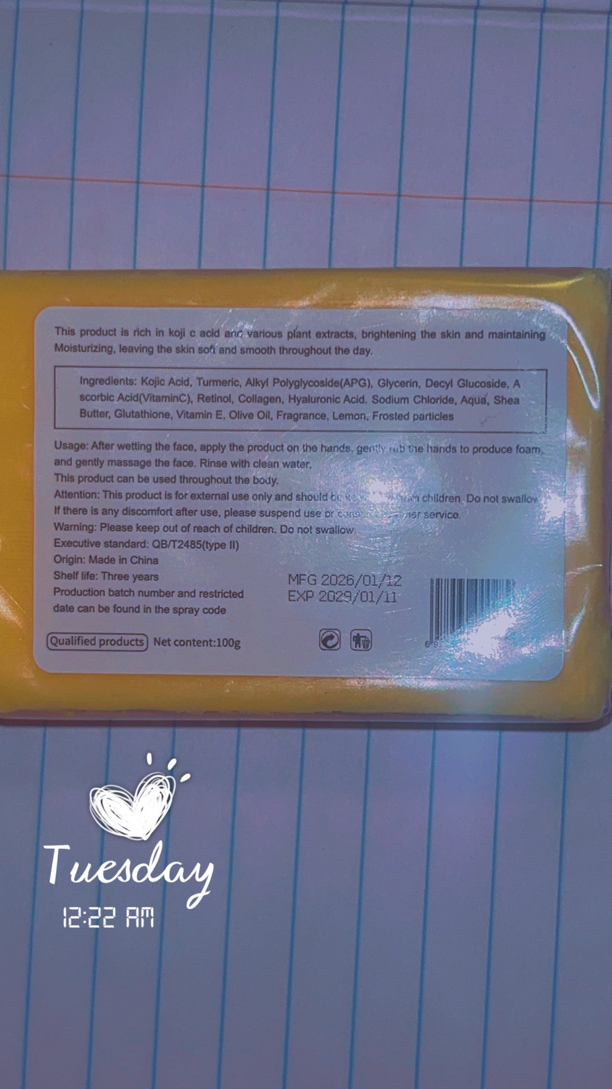 Turmeric Kojic and acid face and body soap