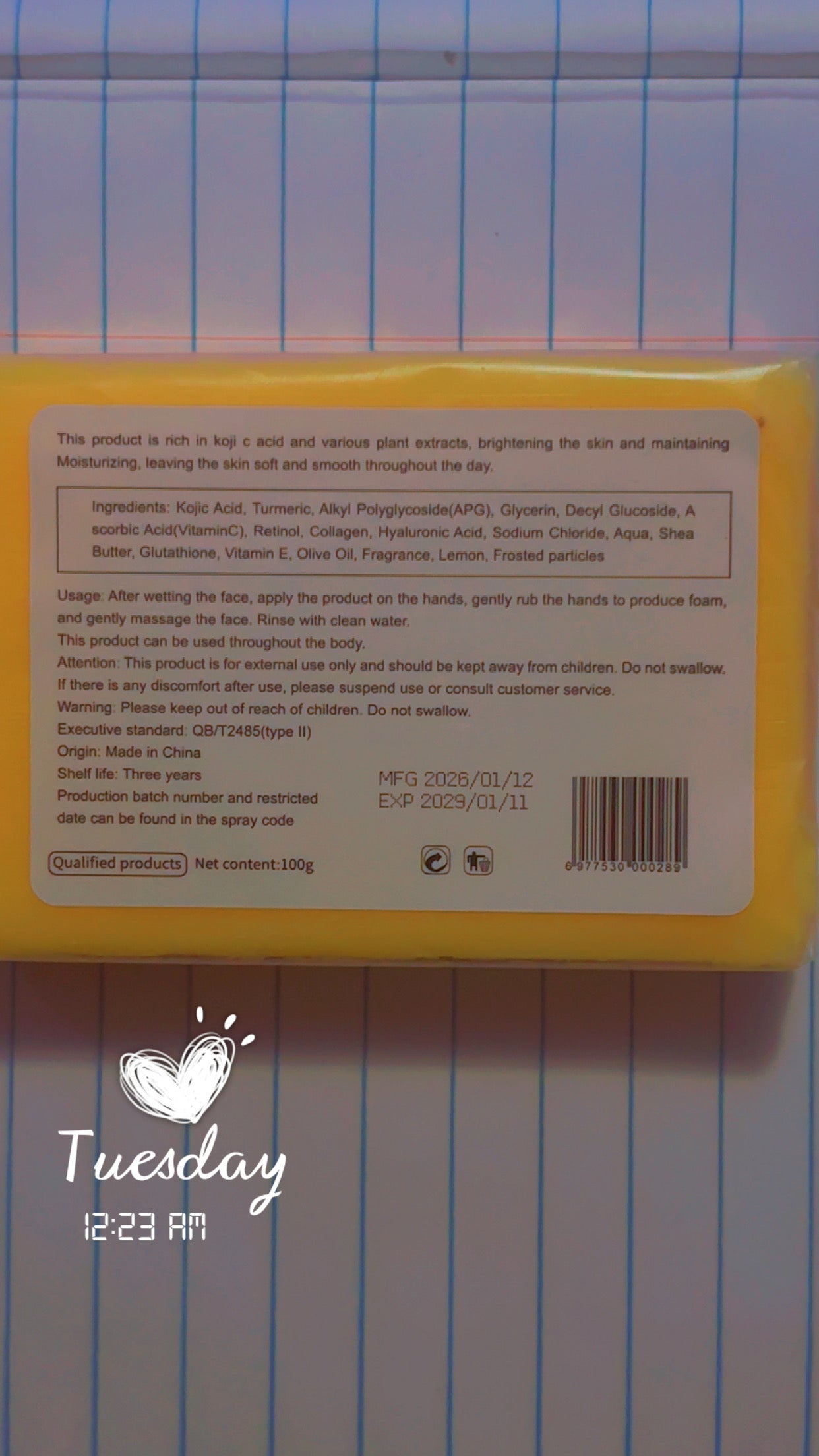 Turmeric Kojic and acid face and body soap
